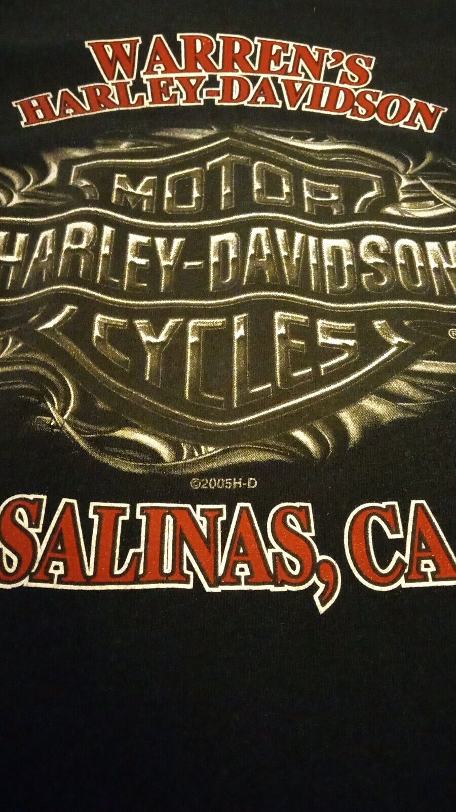 HARLEY DAVIDSON SALINAS, CALI WARRENS MADE IN USA T-SHIRT SIZE L