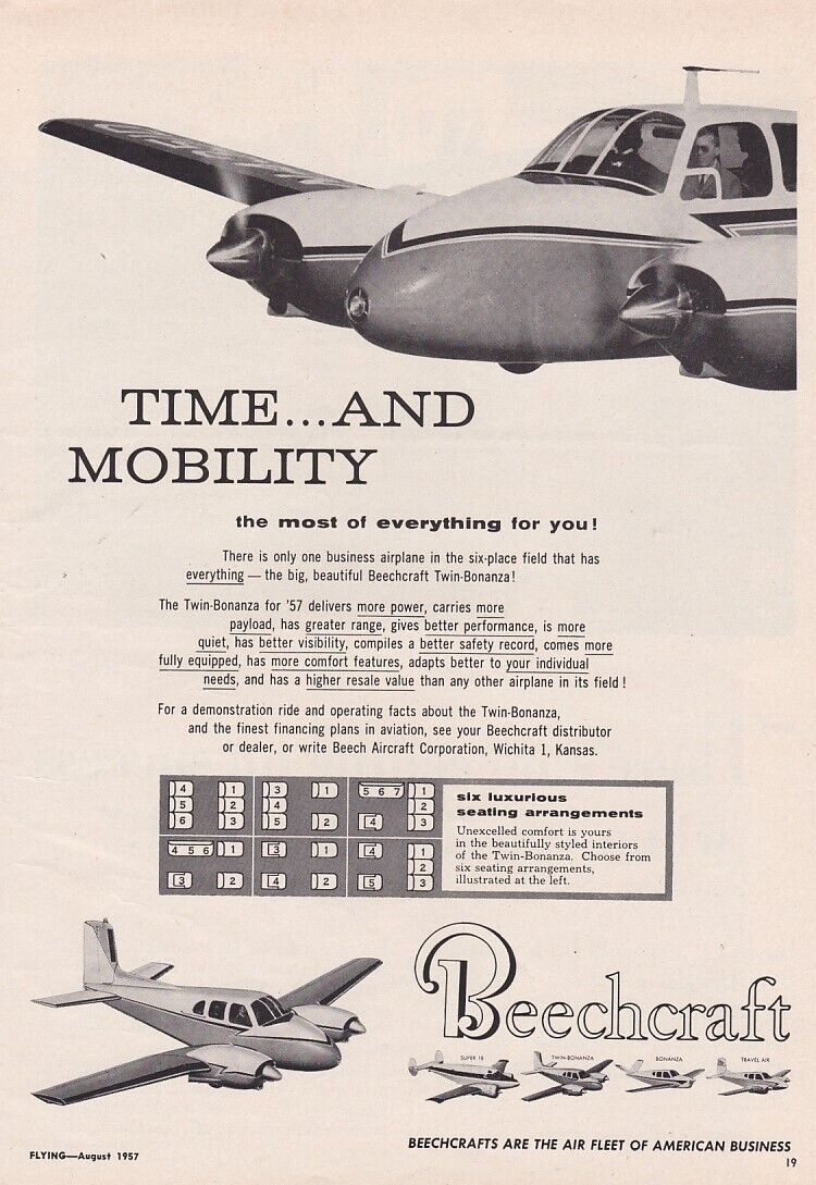 1957 Beechcraft Twin Bonanza Aircraft ad 3/18/2023g