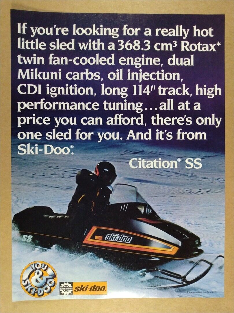 1983 Ski-Doo Citation SS Snowmobile vintage print Ad