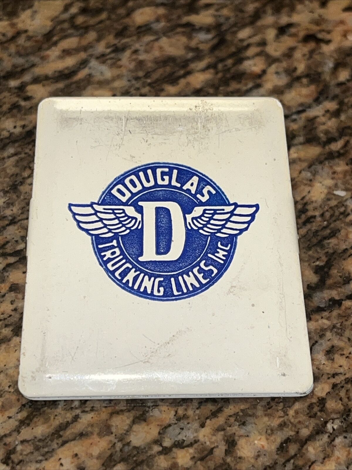 Vintage Douglas trucking lines Advertising Wall Clip Metal Enamel