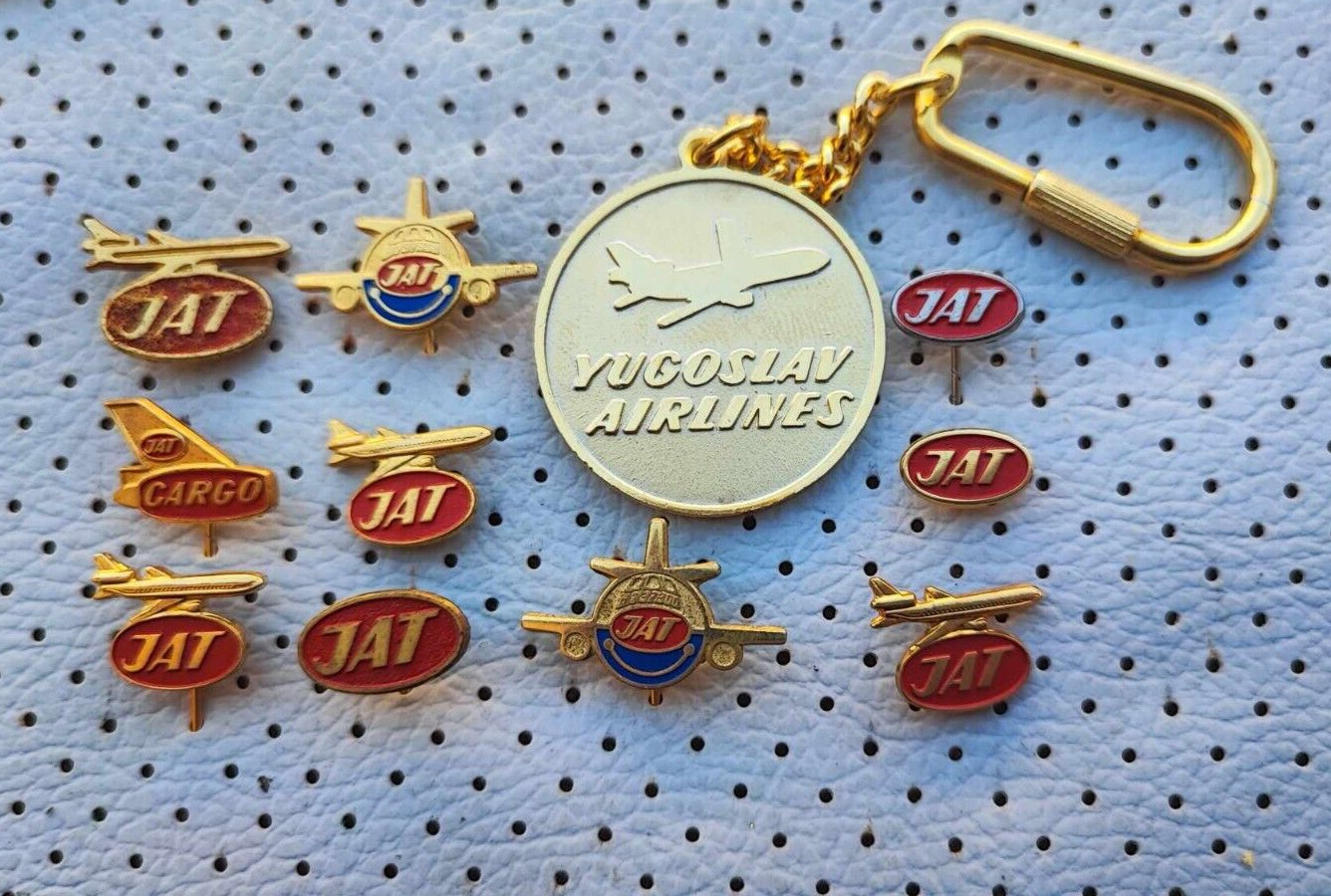JAT Airlines Yugoslavia Vintage Pins and Keychain Aviation Badges Collection