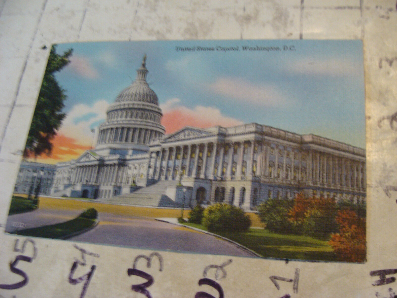 Orig Vint post card 1948 UNITED STATES CAPITAL, WASHINGTON DC