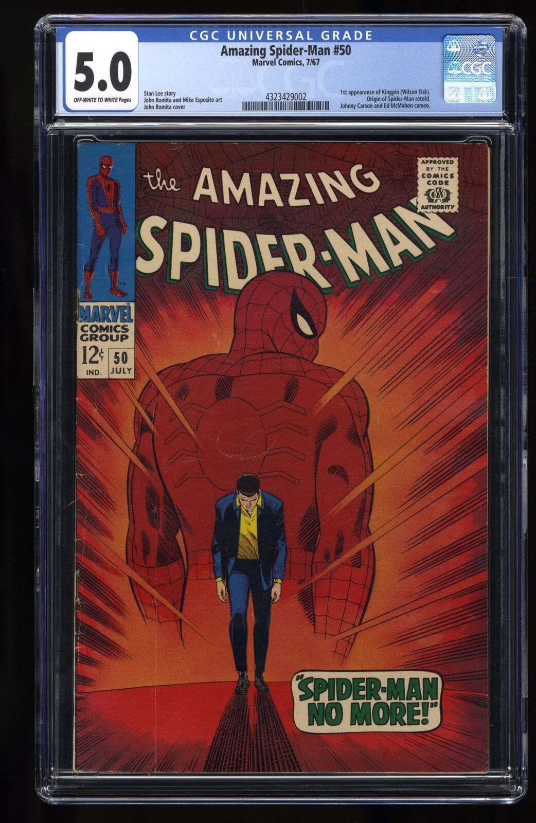 Amazing Spider-Man #50 CGC VG/FN 5.0 1st Full Appearance Kingpin Marvel 1967