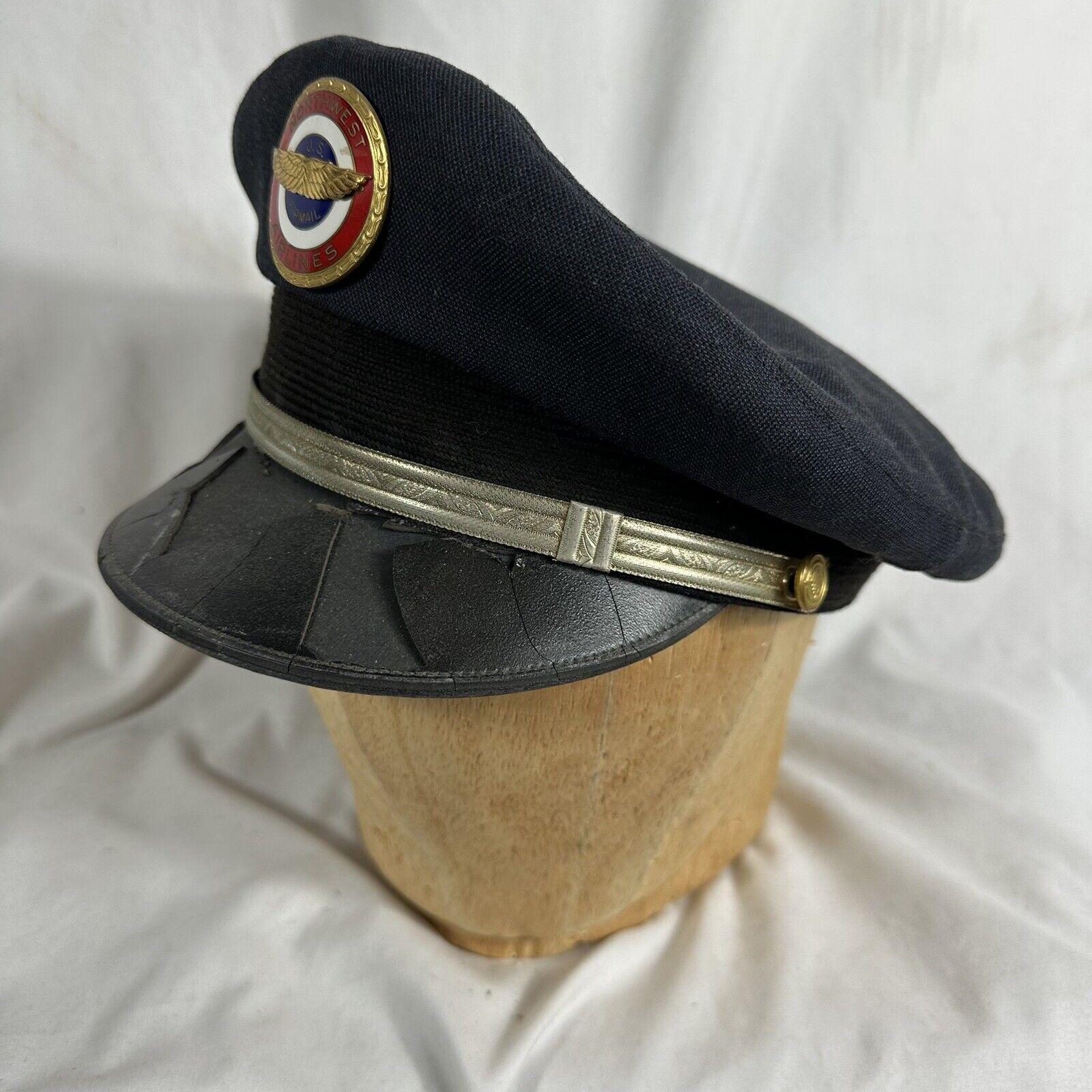 Vintage 1950s NWA Northwest Airlines Pilot visor Hat 