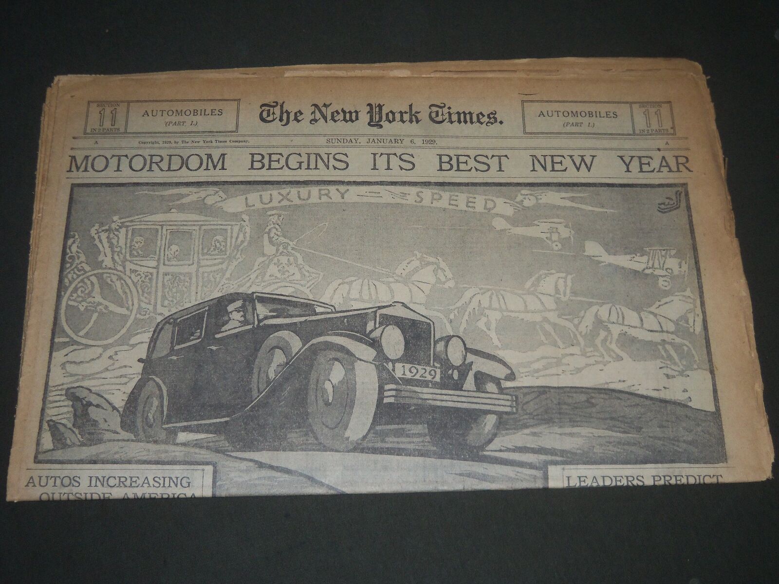 1929 JANUARY 6 NEW YORK TIMES - MOTORDOM BEGINS ITS BEST NEW YEAR - NT 7155