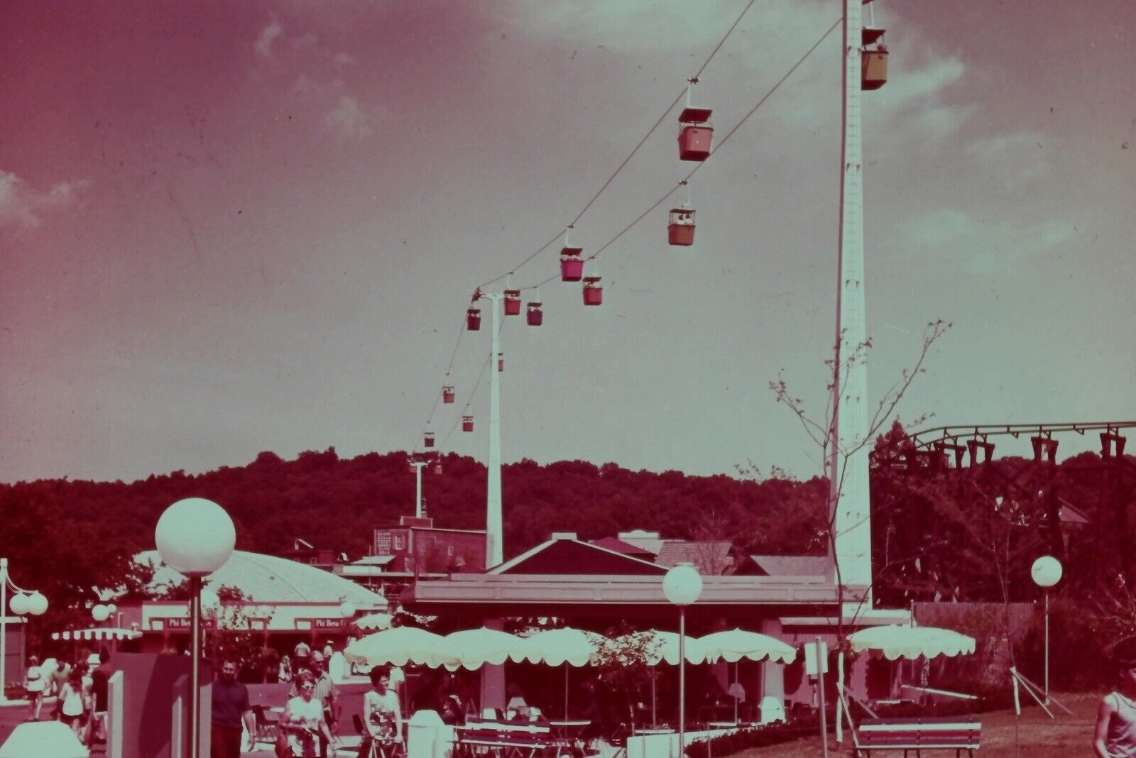 c1970s Six Flags Ride~Skyway Skyride~VTG Dexter 35mm Slide