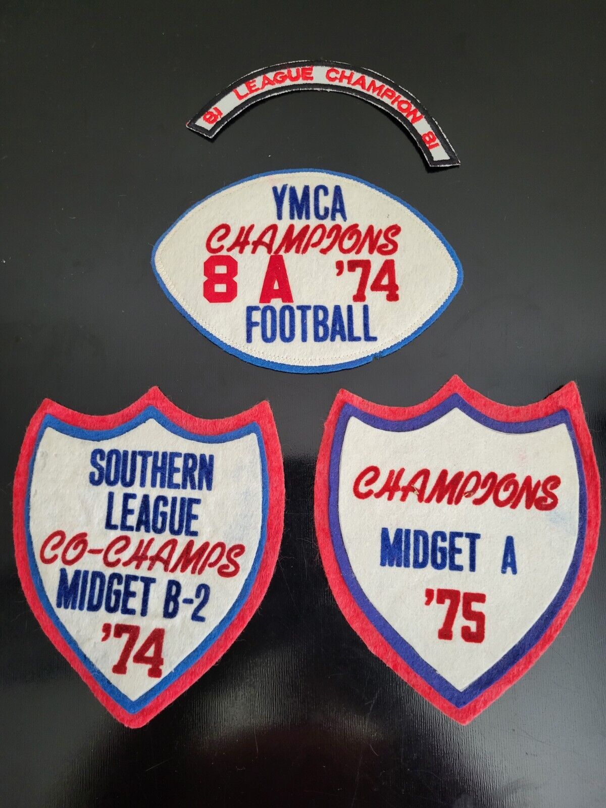 RARE Vintage Lot Of 4 YMCA Champions Football Patches 1974-1981