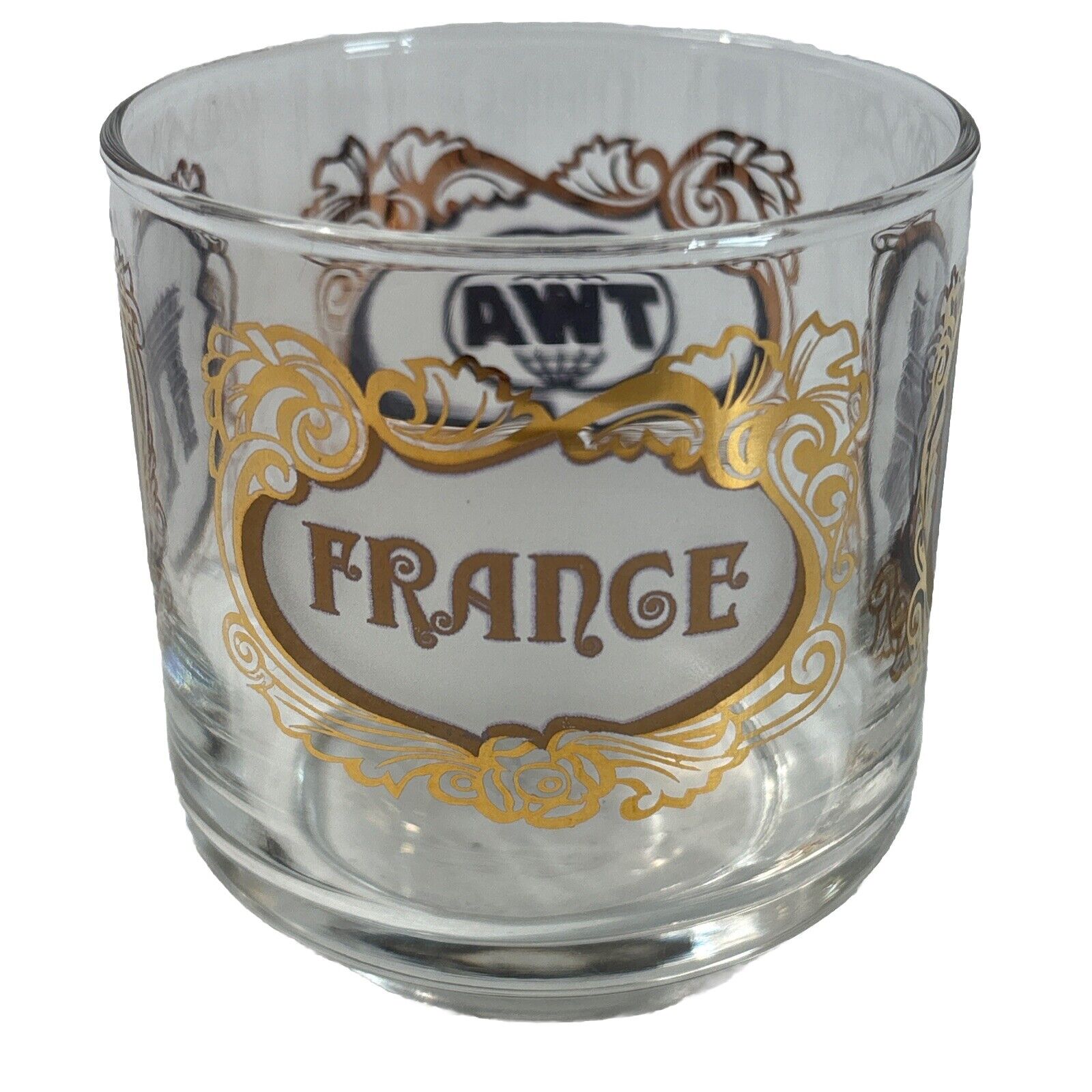 Vintage TWA Airlines The world of France Drinking glass tumbler
