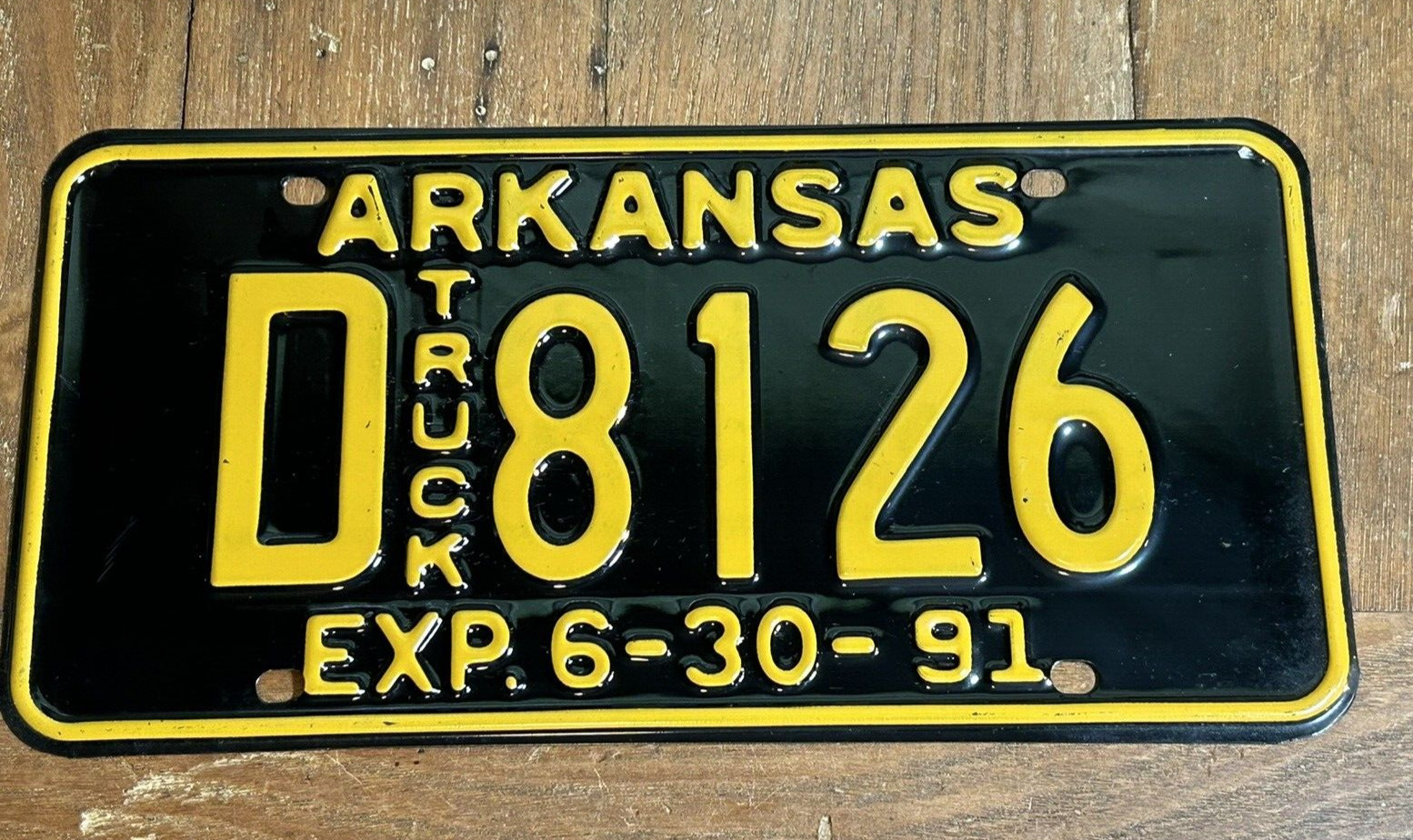 1991 Arkansas TRUCK vehicle License Plate unused steel NICE & SHINY