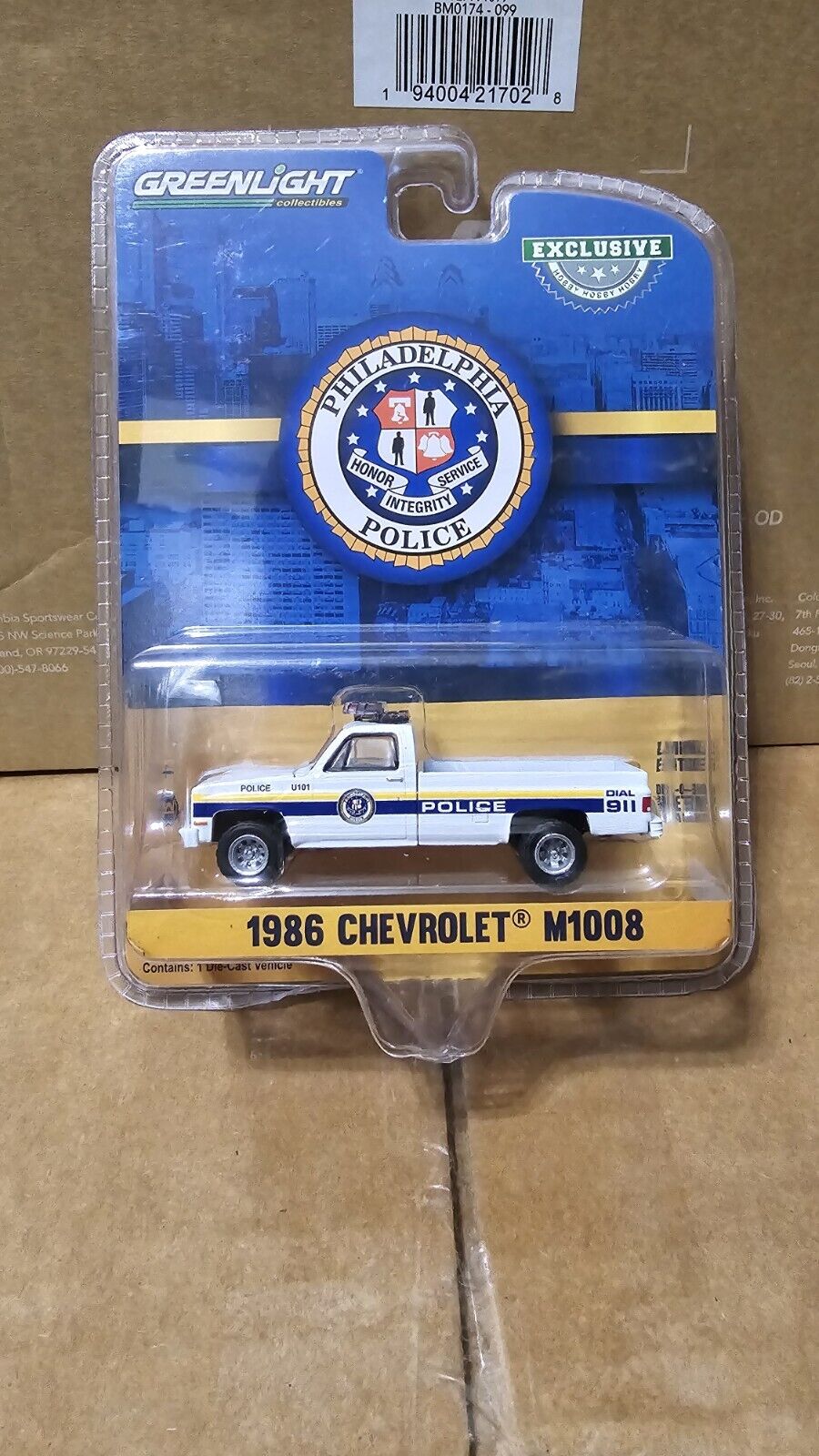 Greenlight 1986 Chevrolet M1008 1/64 Philadelphia Police 