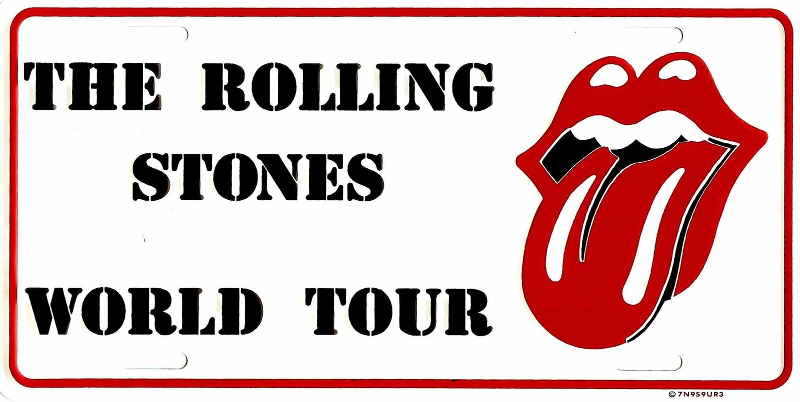 NEW OLD STOCK ROLLING STONES METAL LICENSE PLATE AUTO TAG EMBOSSED NUMBER #554
