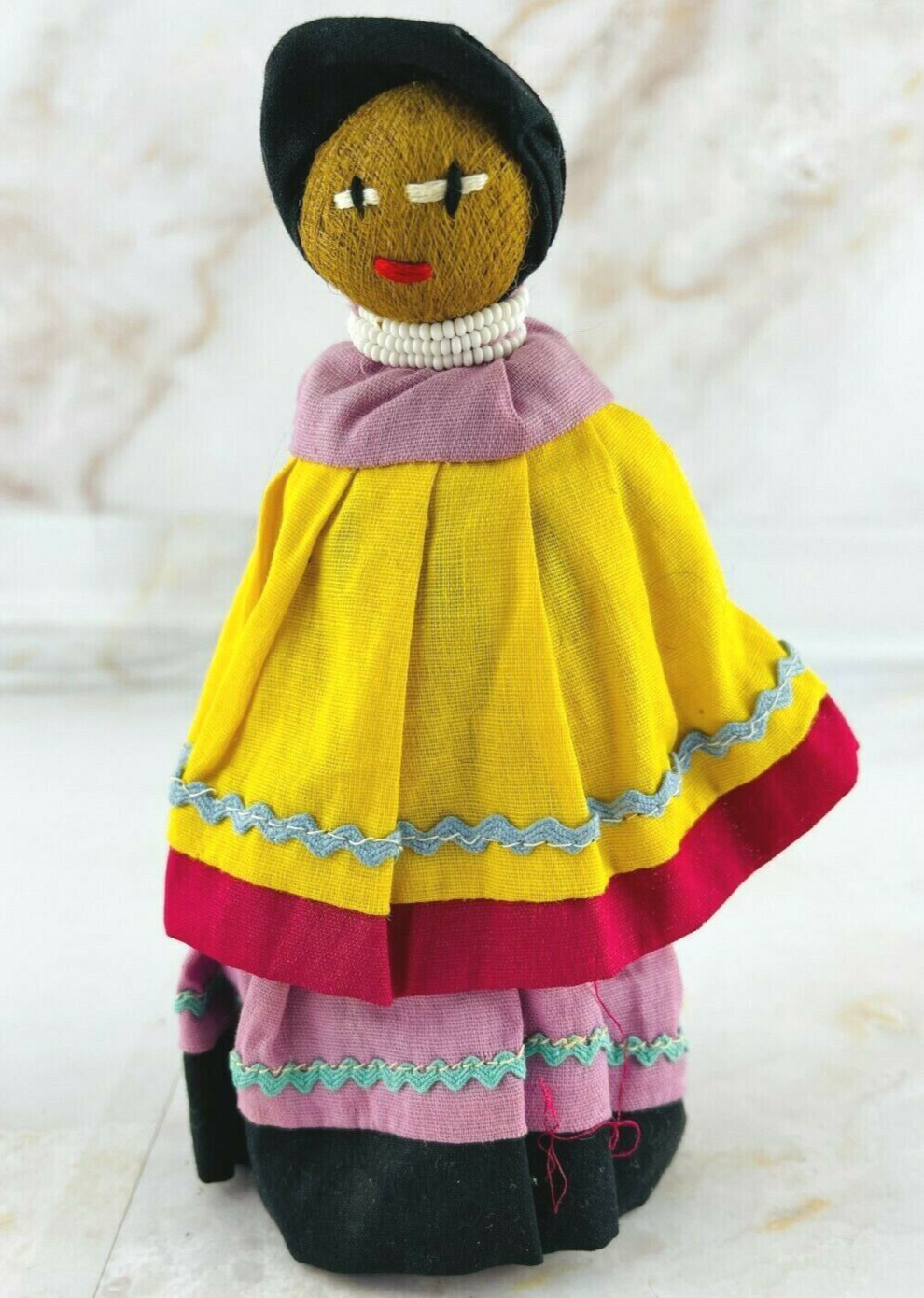 Vintage Collectors Traditional Florida Seminole Doll Handmade Palmetto Fiber
