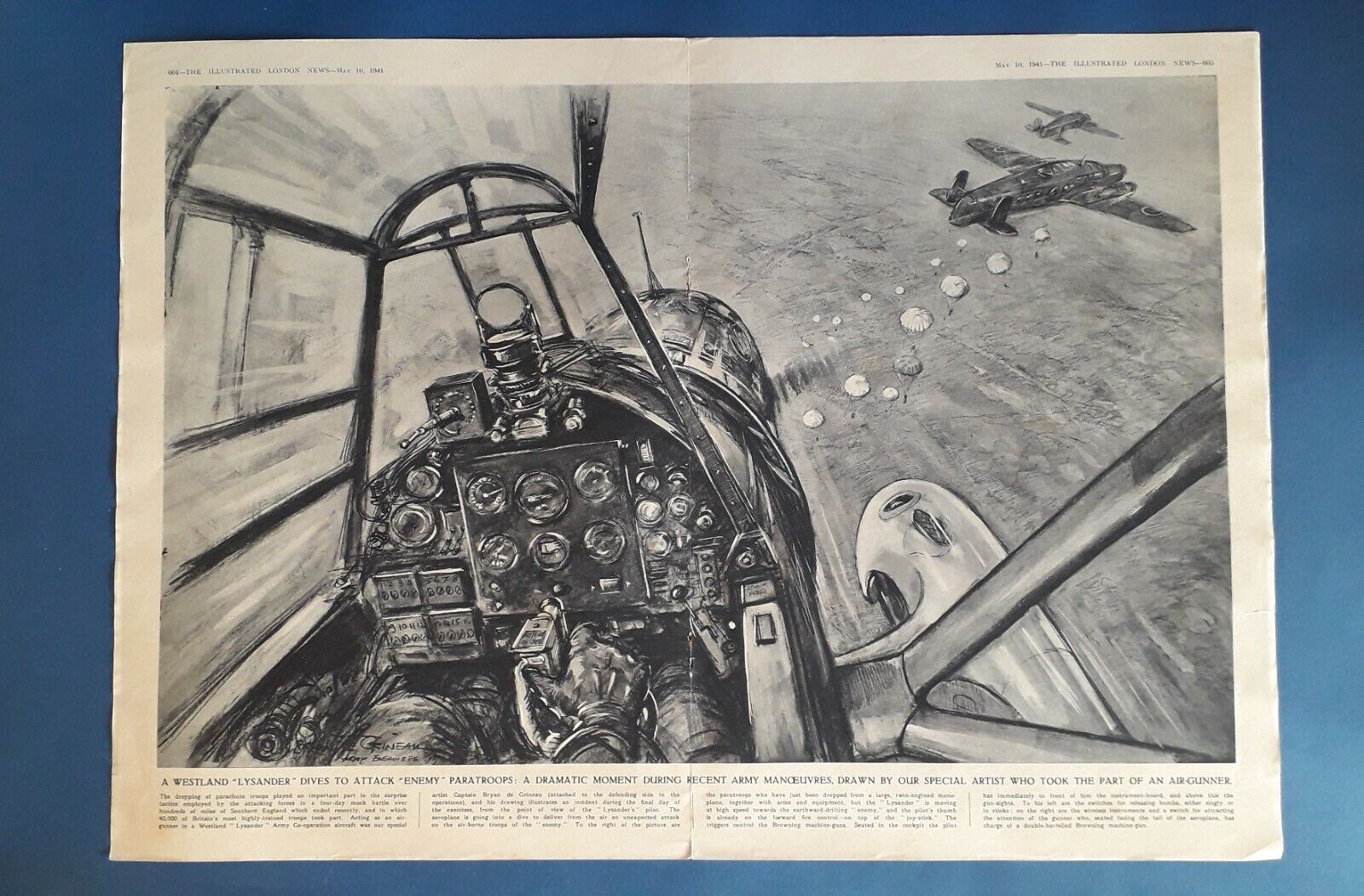 The Illustrated London News May 10, 1941 - Lysander Poster by Captain de Grineau