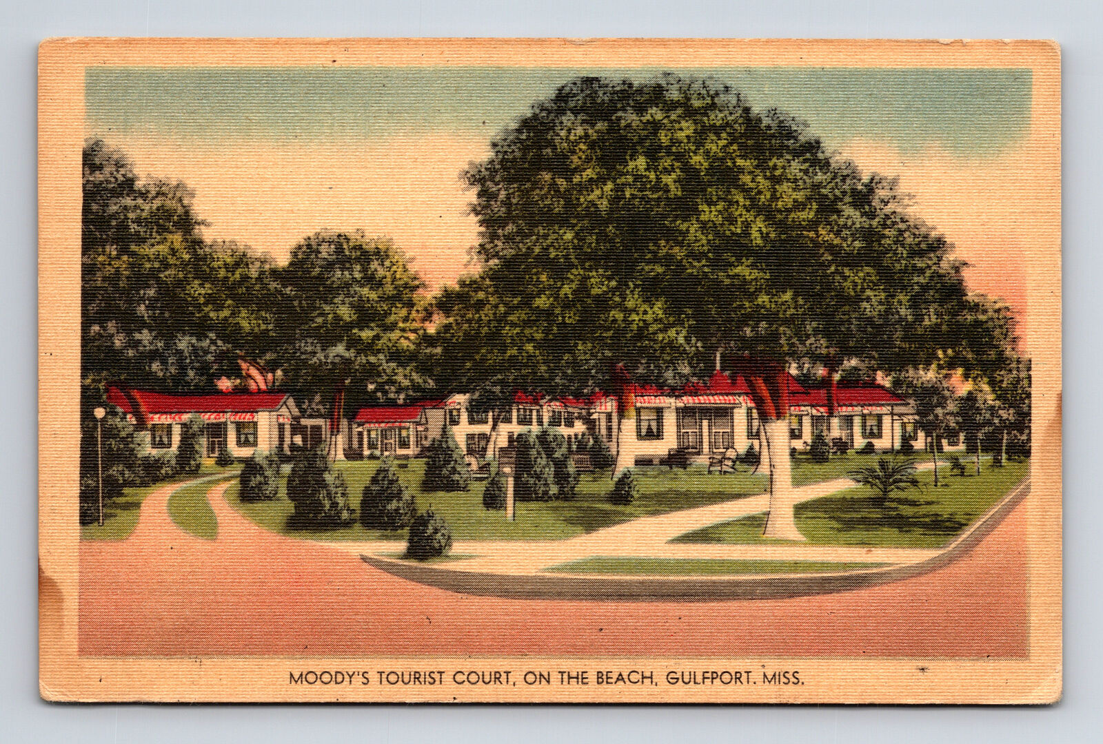 Moody's Tourist Court On the Beach Motel Gulfport Mississippi MS Postcard