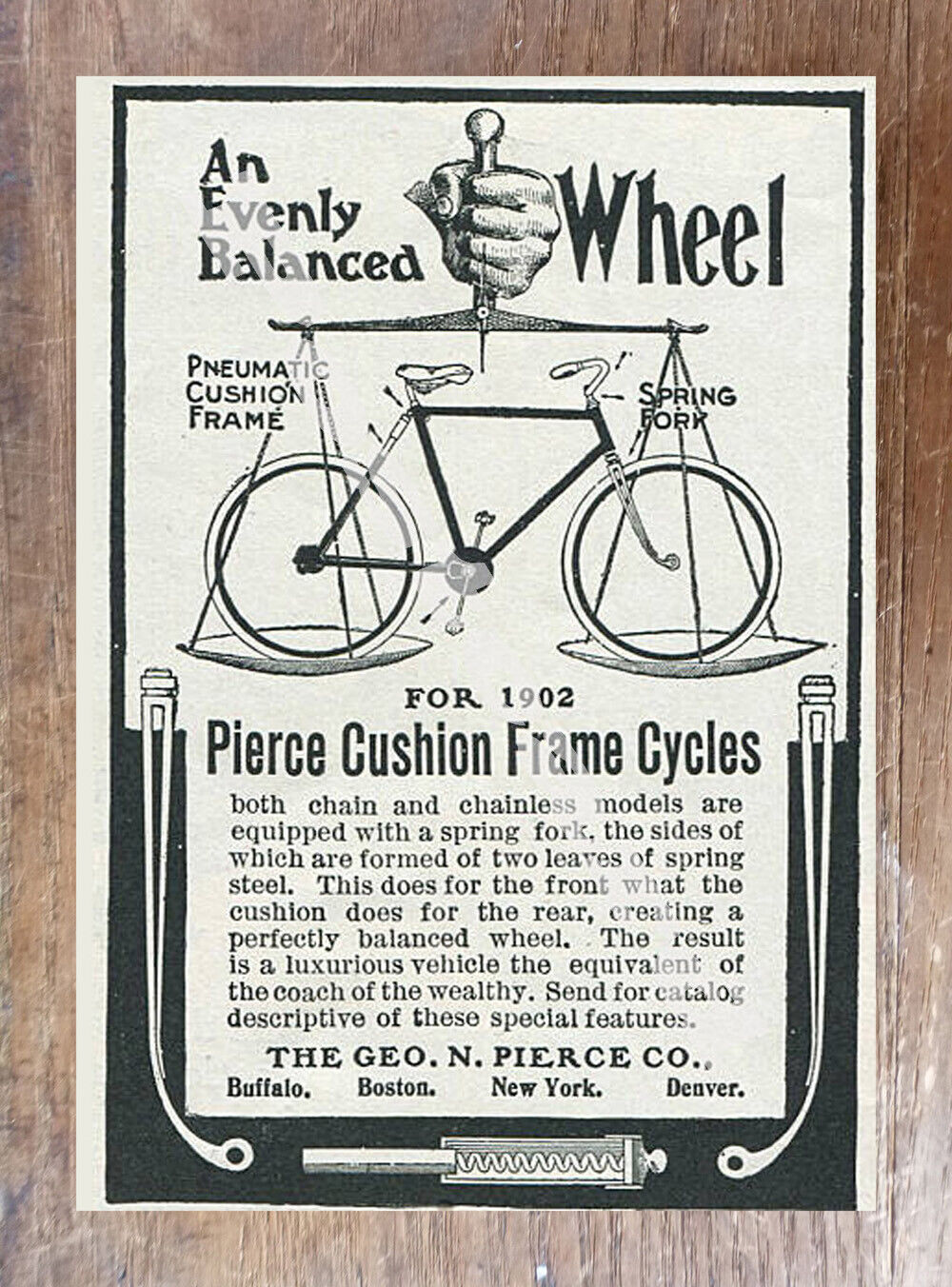 Historic Pierce Bicycles 1902 Advertising Postcard