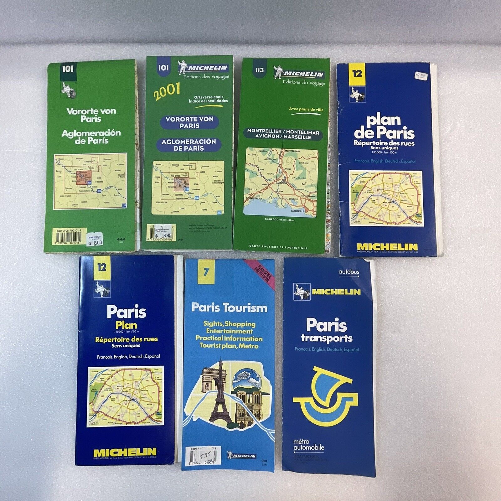Michelin Maps Lot Of 7 Paris & France Foldable Paper Maps OldPaperMaps