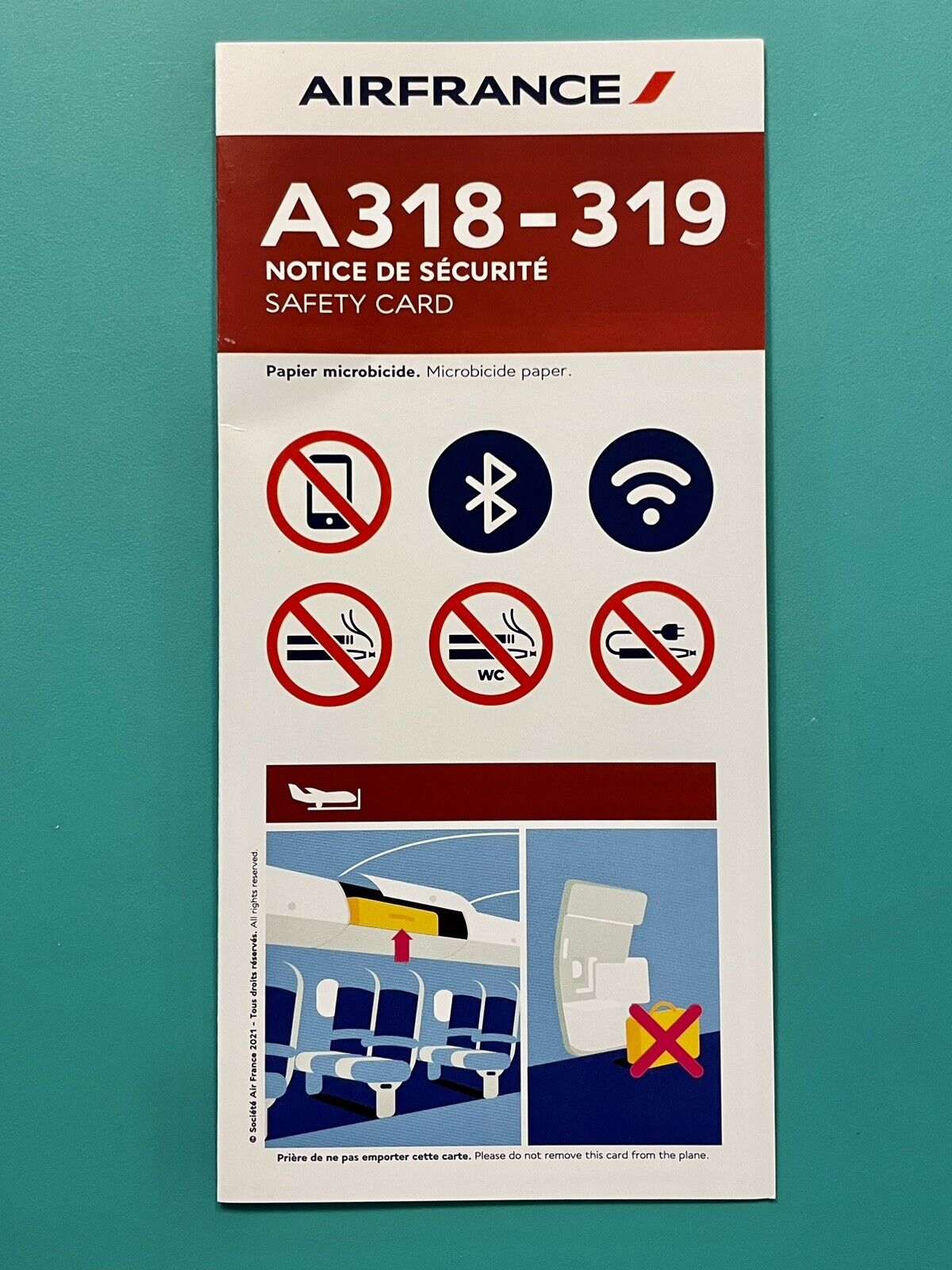 2022 AIR FRANCE SAFETY CARD —AIRBUS 318