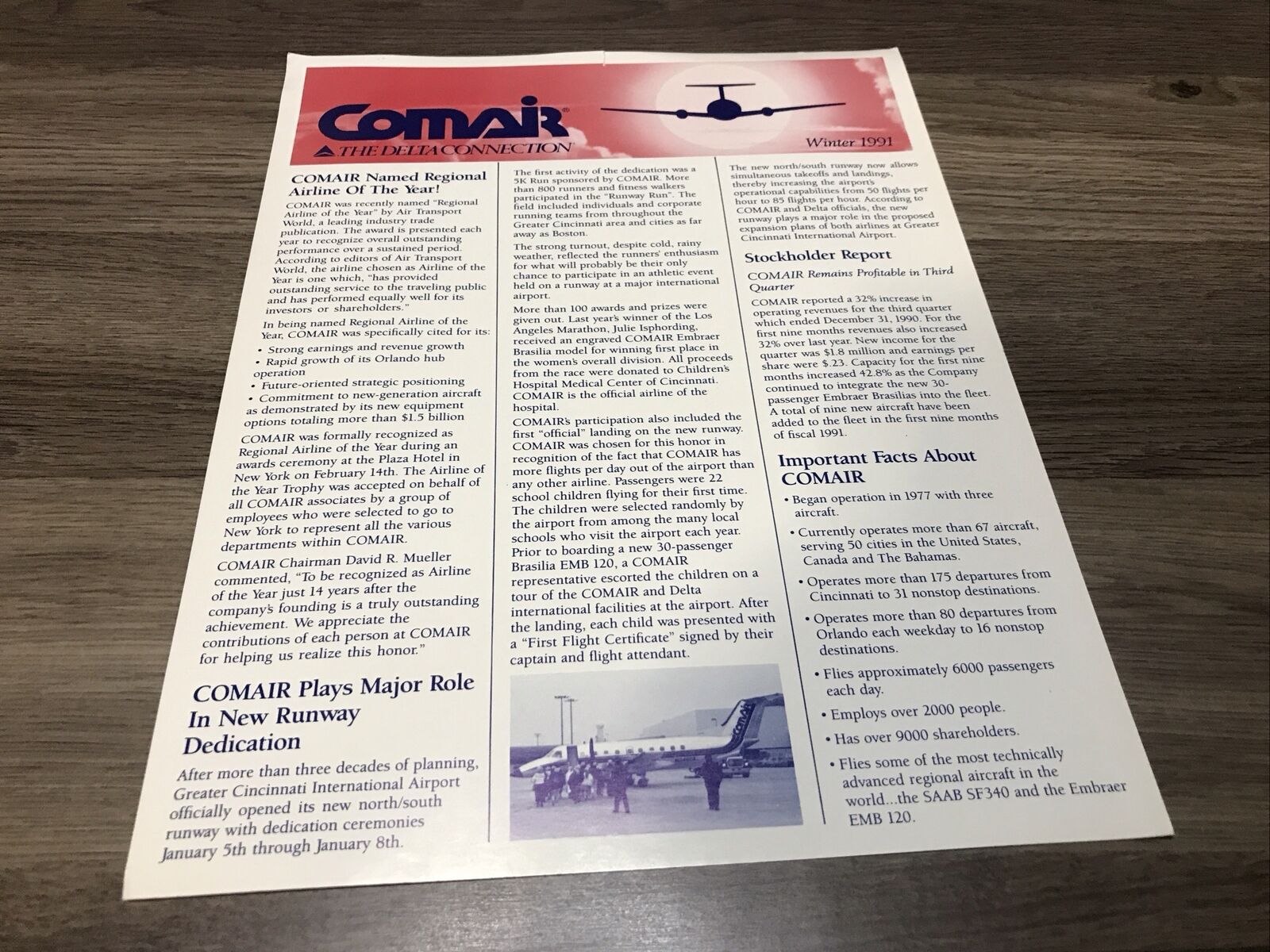 Comair The Delta Connection News Letter Winter 1991