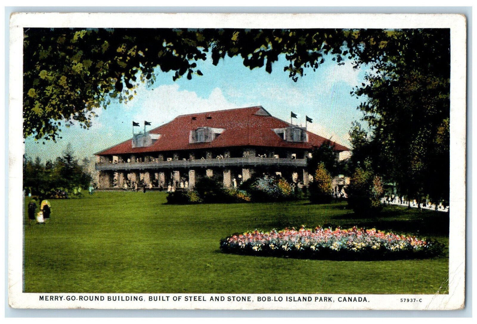 c1920's Merry Go Round Building Bob.Lo Island Park Canada Antique Postcard