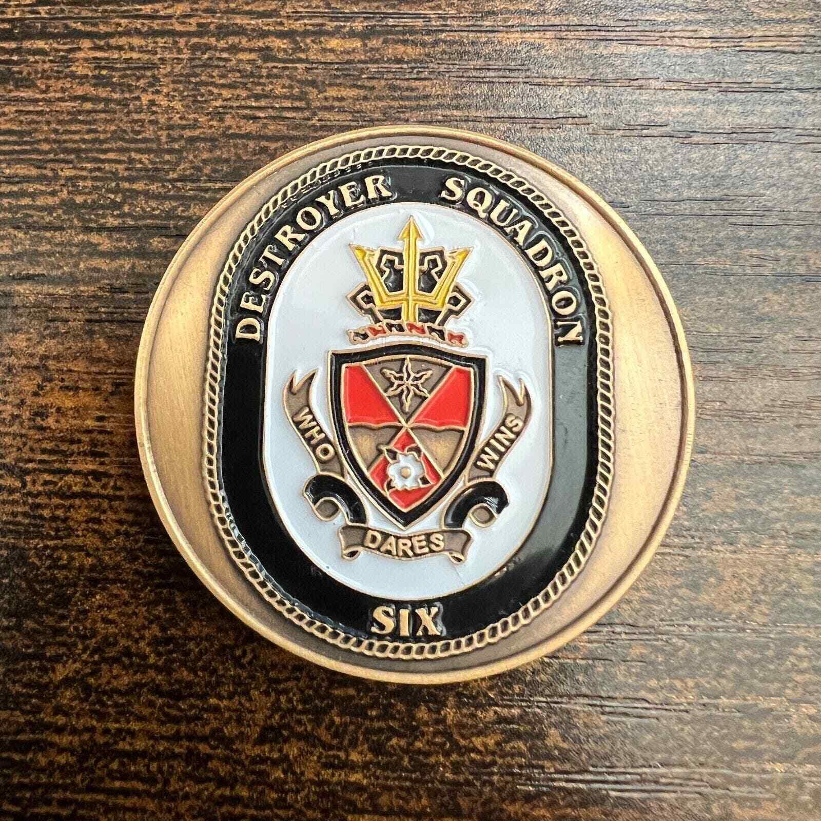 United States Navy Military Destroyer Squadron Six Metal Coin