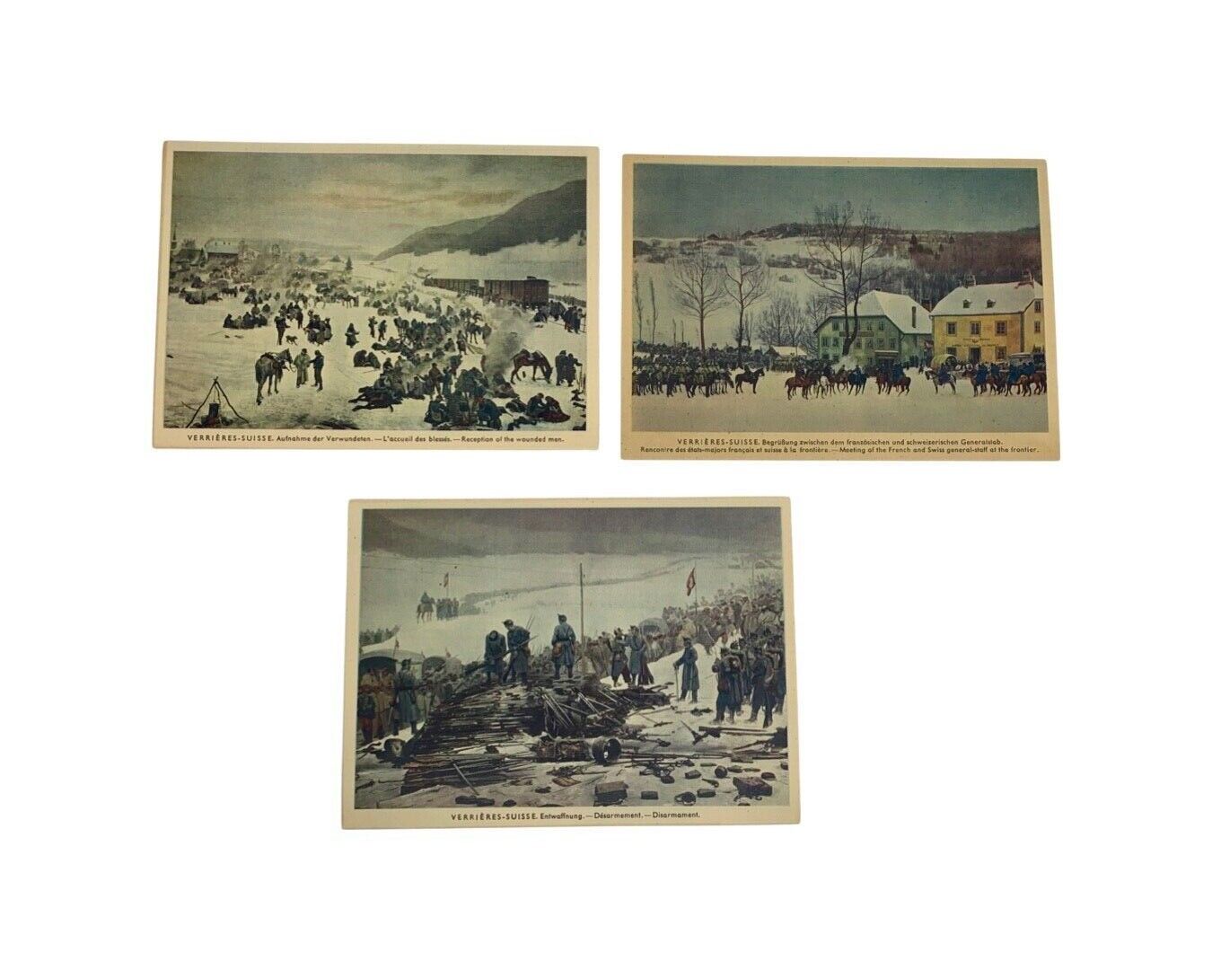 Grand Panorama Lucerne Verrieres Suisse Lot of Three 1953 New Postcards French