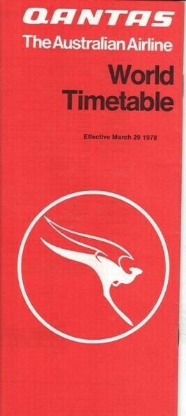 QANTAS timetable 1978/03/29