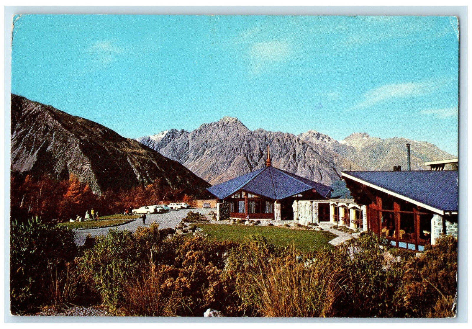 1973 View of The Hermitage Mount Cook New Zealand Posted Vintage Postcard