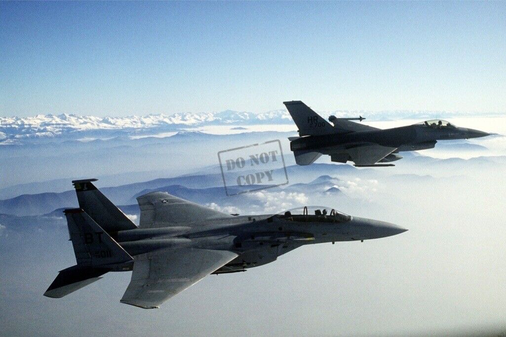 F-16A Fighting Falcon aircraft, F-15D Eagle aircraft  8X12 PHOTOGRAPH
