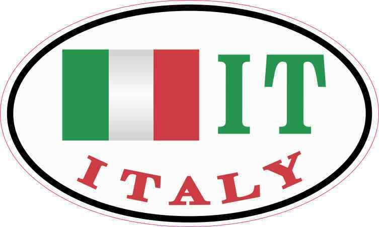 5X3 Oval IT Italy Flag Sticker Travel Car Truck Flags Cup Decal Bumper Stickers