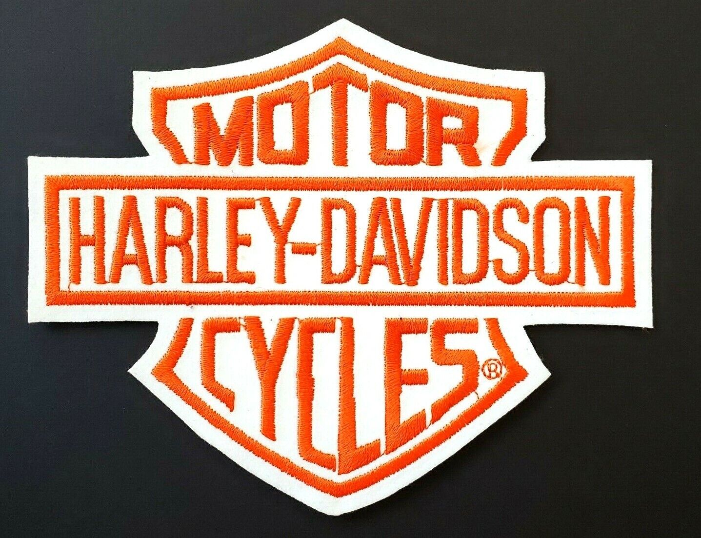 NEW RARE VTG HARLEY-DAVIDSON White Patch Classic Bar Shield Logo Emblem 6\