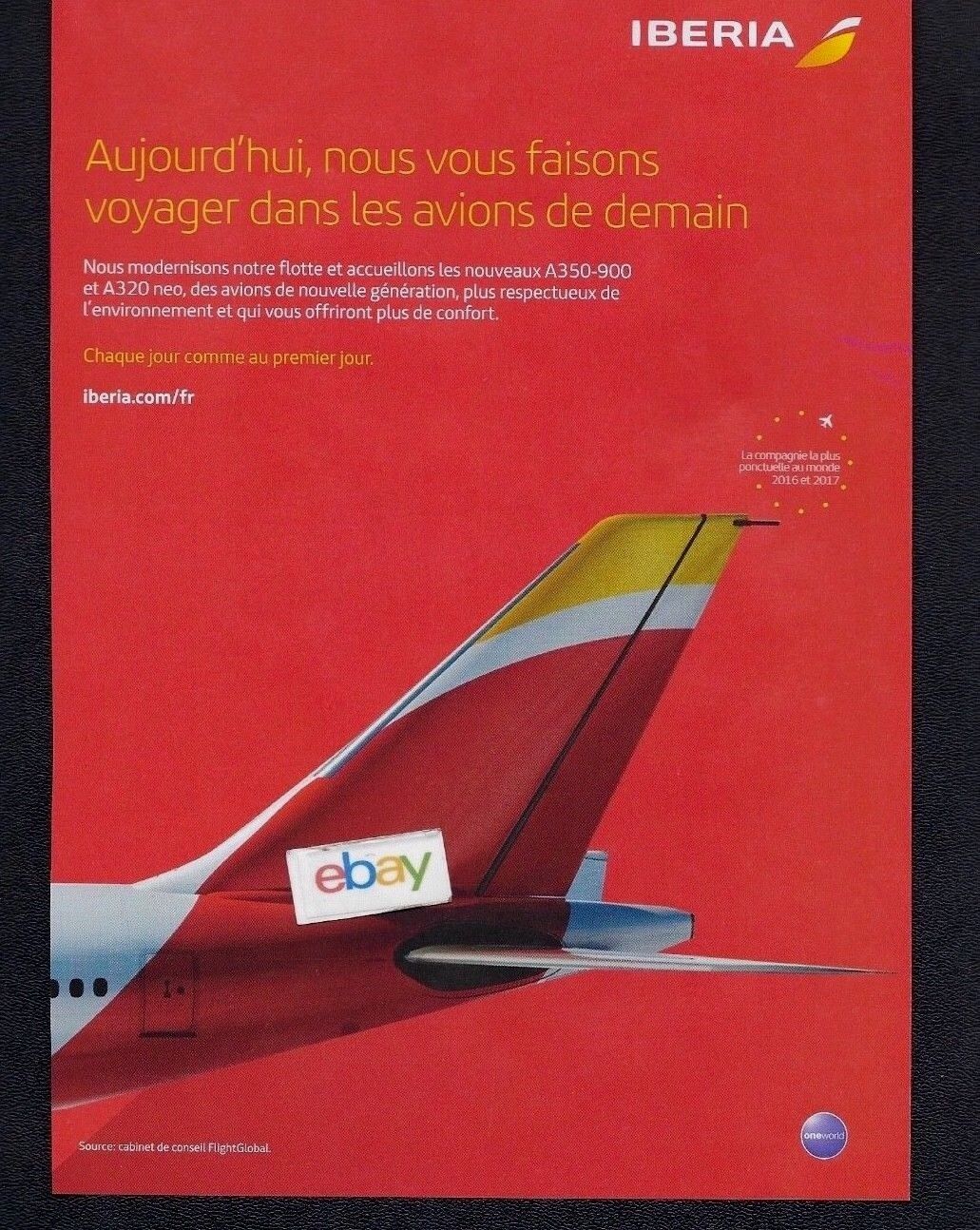 IBERIA AIRLINES OF SPAIN 2018 NEW A350 & A320 NEO FRENCH MARKET AD