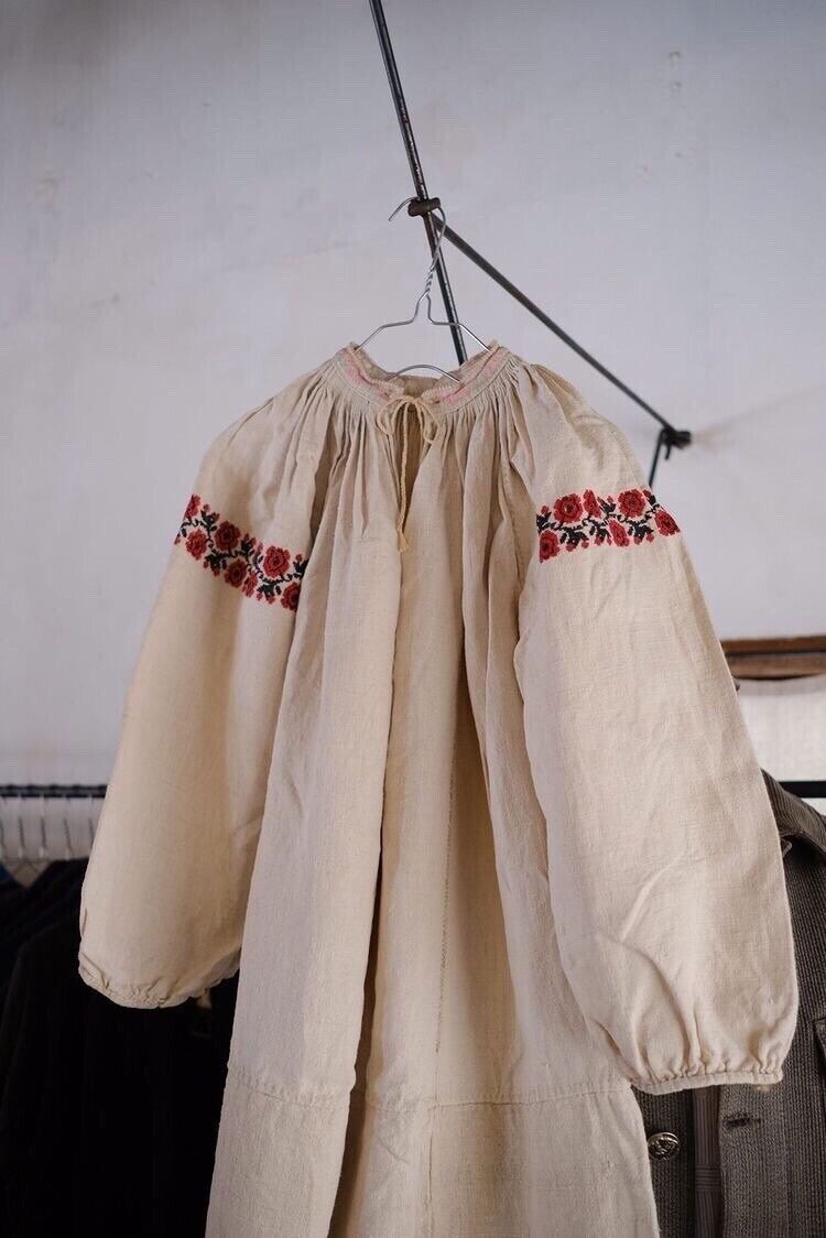 Vintage embroidered Dress ukrainian. Handmade Antique