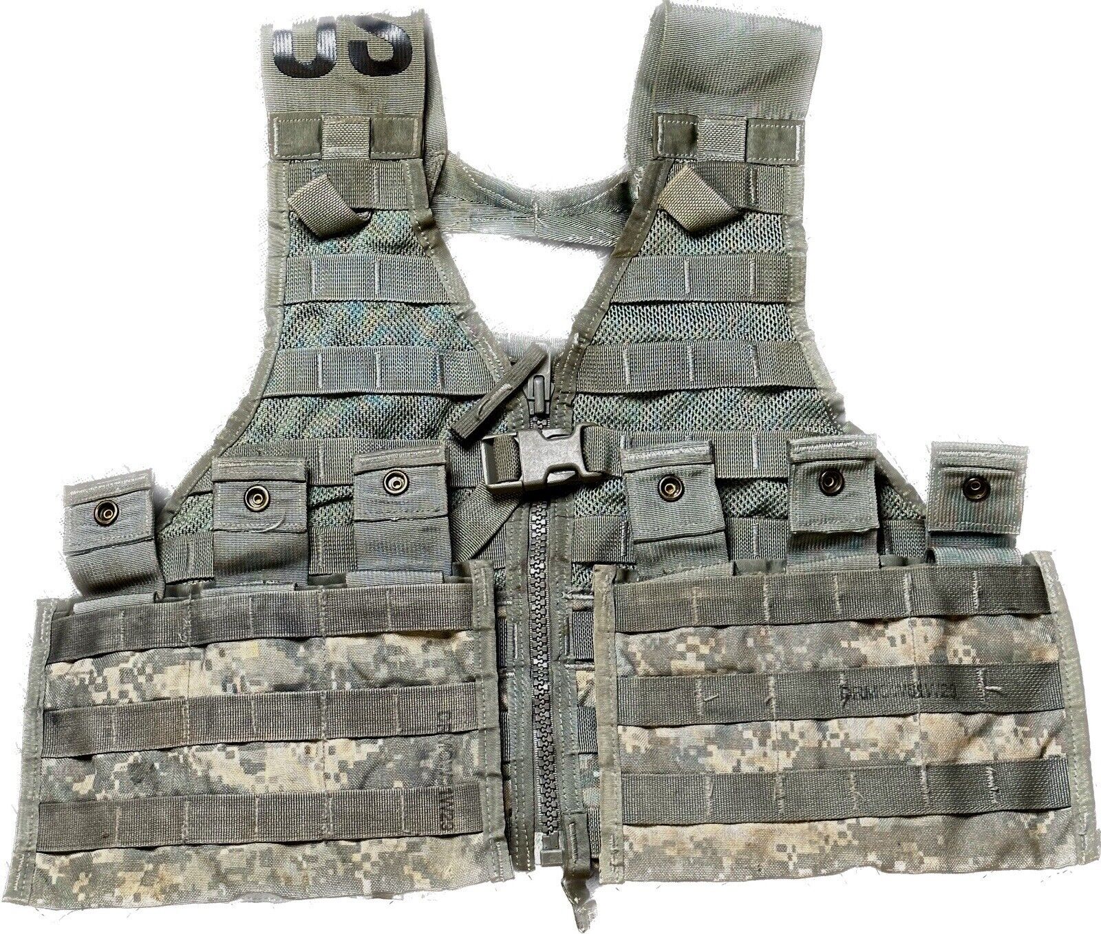 MOLLE II US Army FLC Chest Rig Tactical Vest w/2 Triple Mag Panels ACU