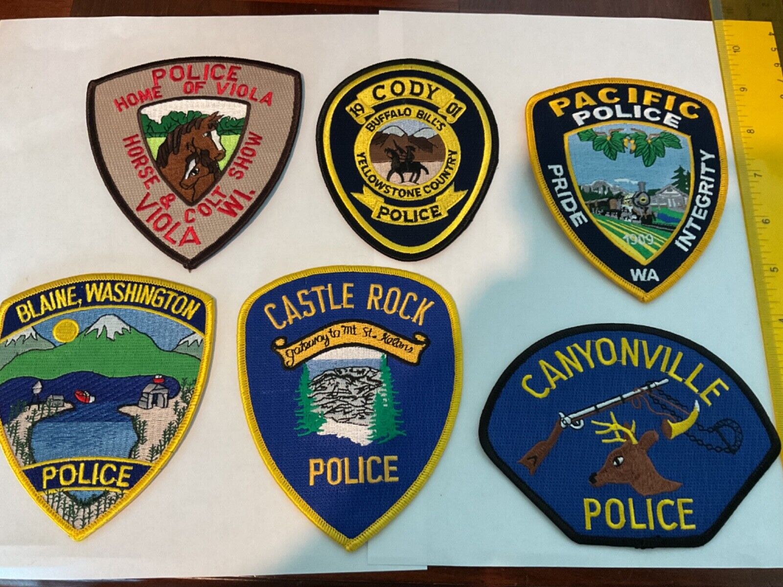Police LawEnforcement collectable patches new full size 6 titles