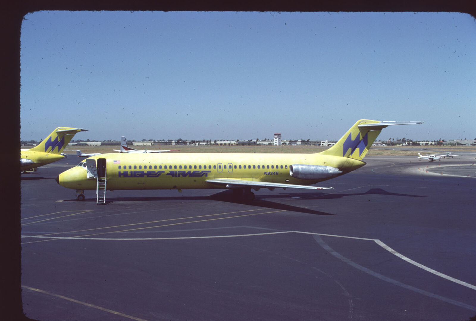 Orig 35mm airline slide Huhges Airwest DC-9-30 N9346