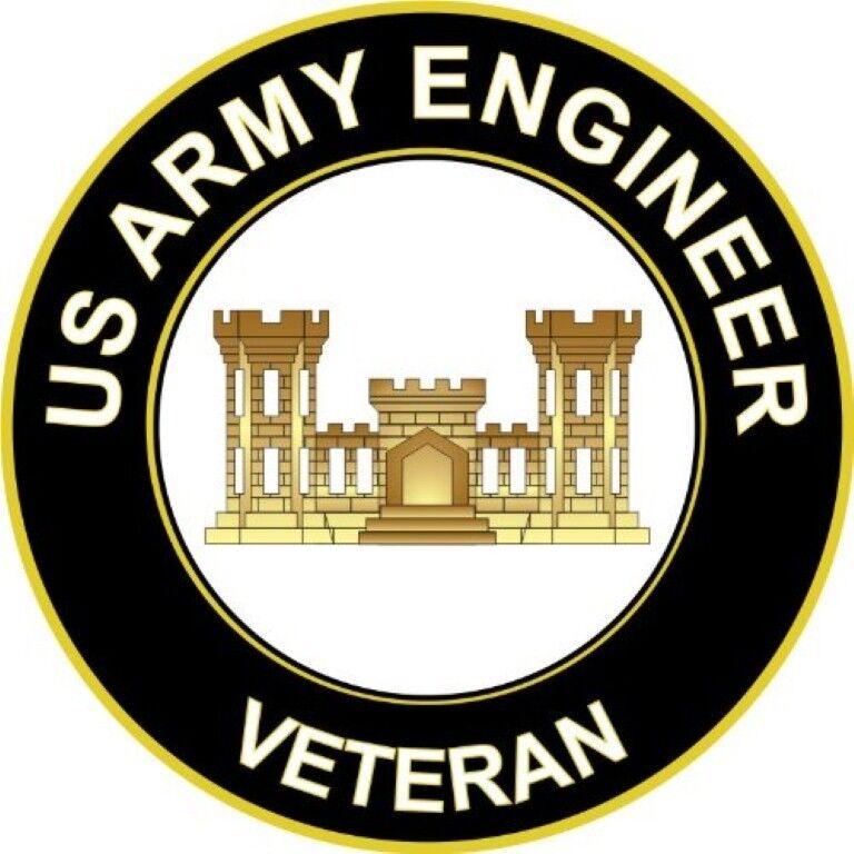 US ARMY ENGINEER VETERAN BUMPER STICKER TOOL BOX STICKER LAPTOP STICKER