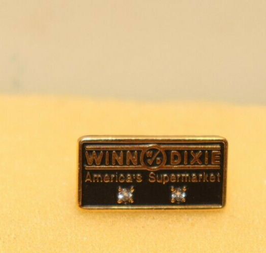 Vintage 10k Winn Dixie CZ Lapel Pin 1.8 Grams