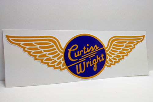 Curtiss Wright Aircraft Co. Vintage Style Airplane Decal, Vinyl Sticker, 6 Inch
