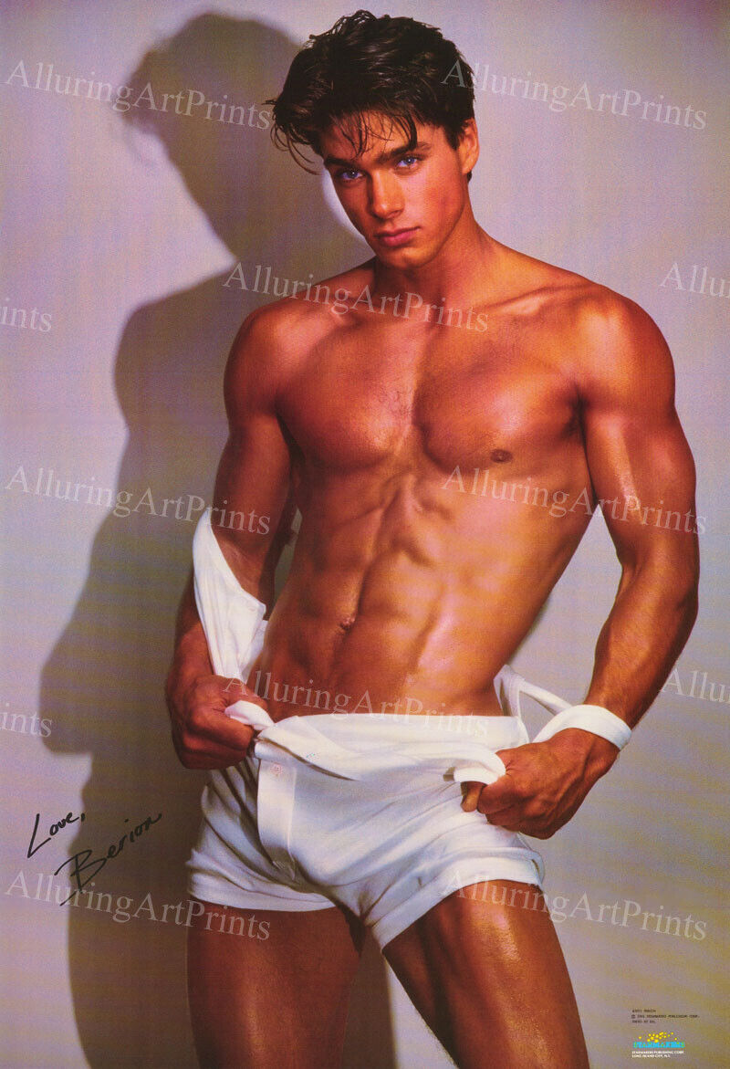 8x10 Male Model Vintage Photo Print Muscular Handsome Shirtless Hunk -NN252