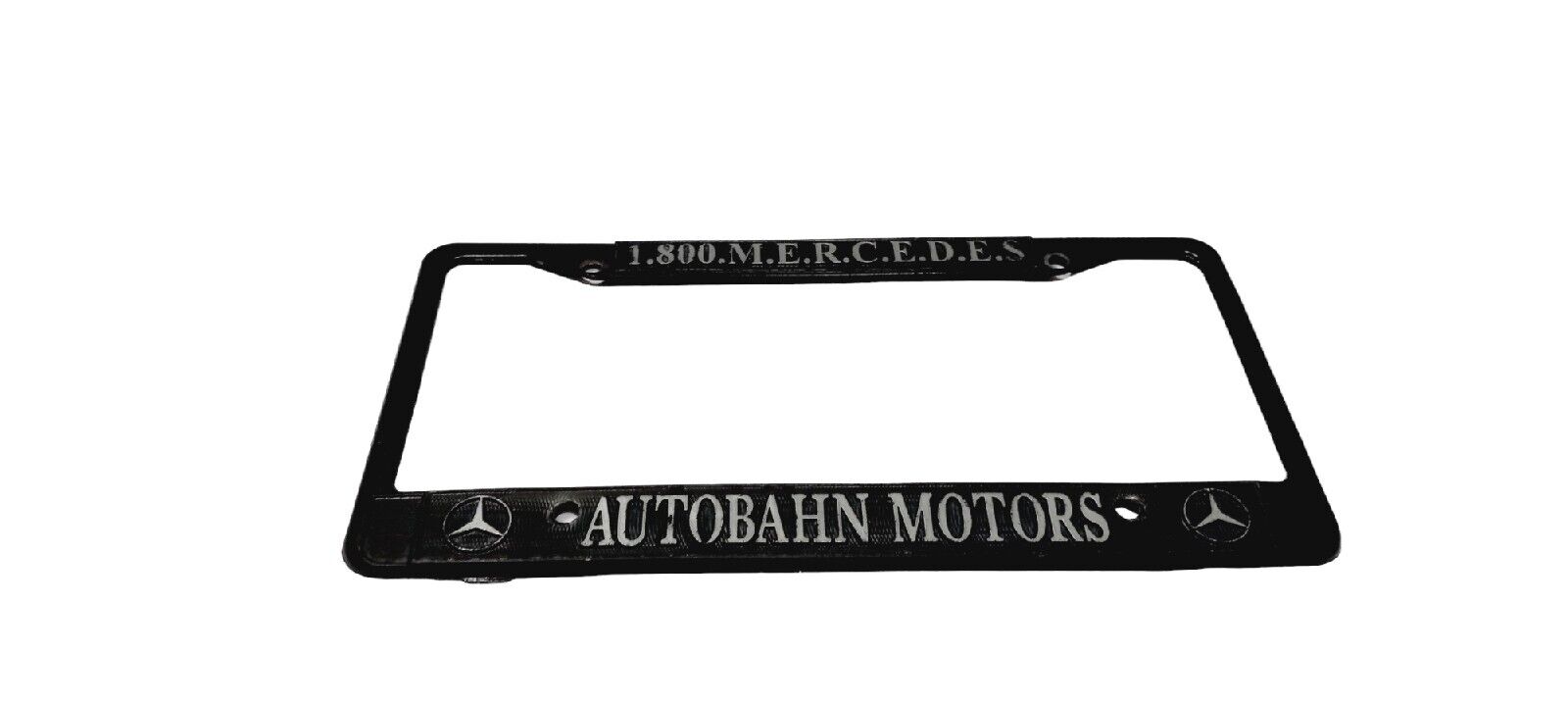 Vintage Autobahn Motors Mercedes-Benz California Metal License Plate Frame Black