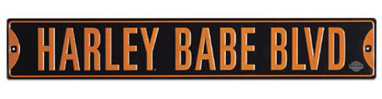 Harley-Davidson Embossed Orange Harley Babe Boulevard Tin Street Sign 2012181