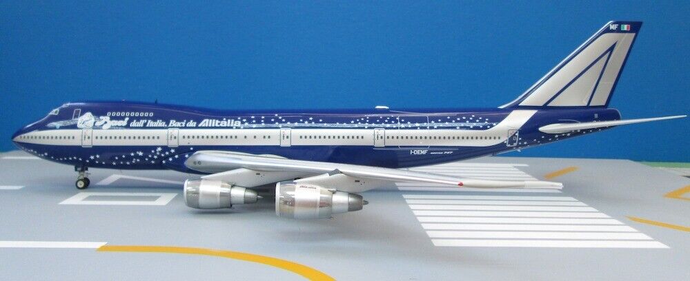 B-BACI-MF Alitalia Boeing 747-200 Baci Portofino I-DEMF Diecast 1/200 Jet Model