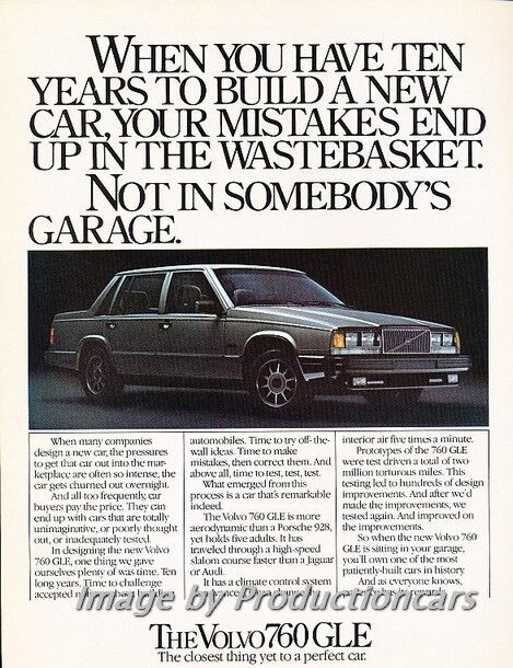 1983 Volvo 760GLE Sedan Original Advertisement Print Art Car Ad J707