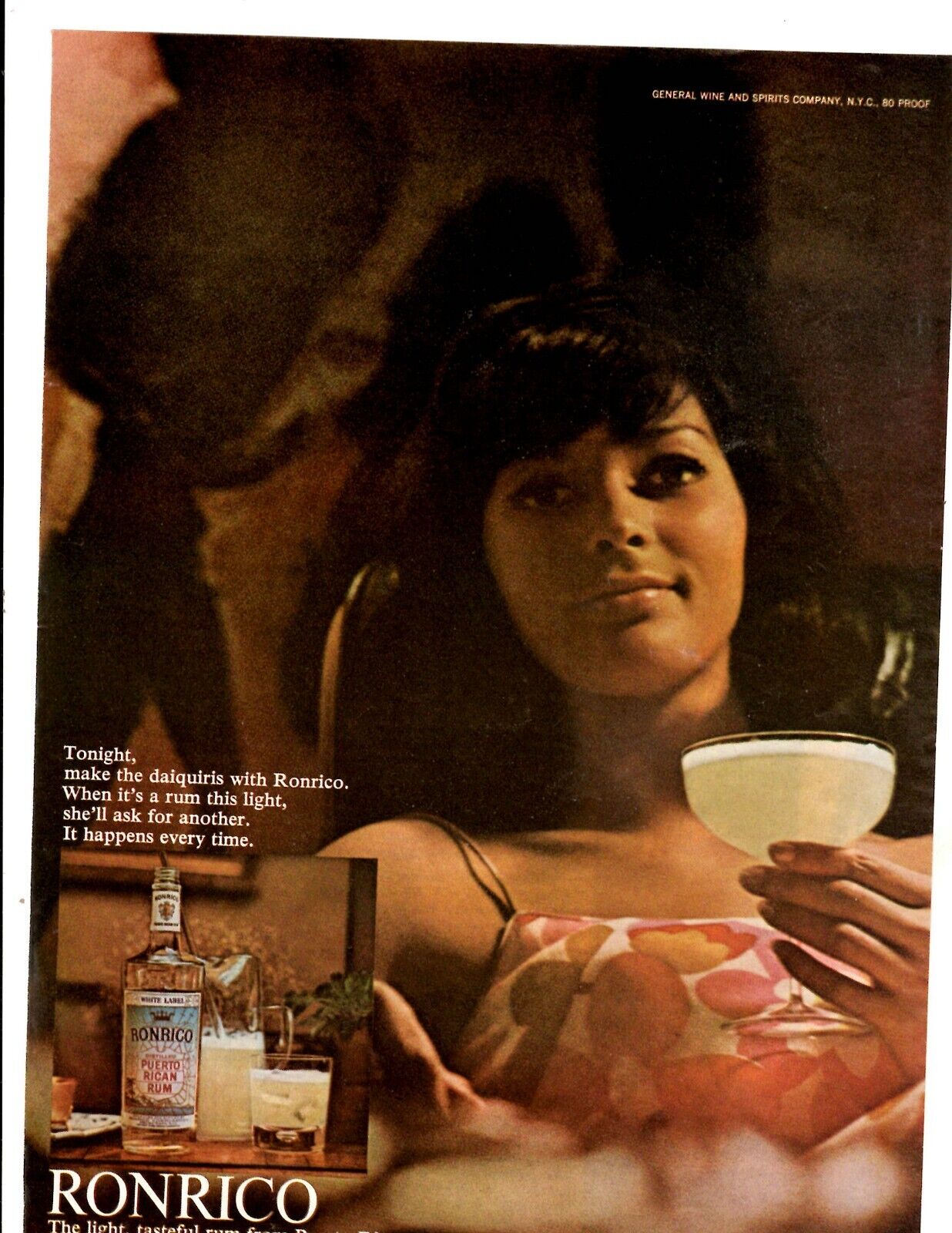 1967 Print Ad Ronrico Rum from Puerto Rico Tonight make the daiquiris this light