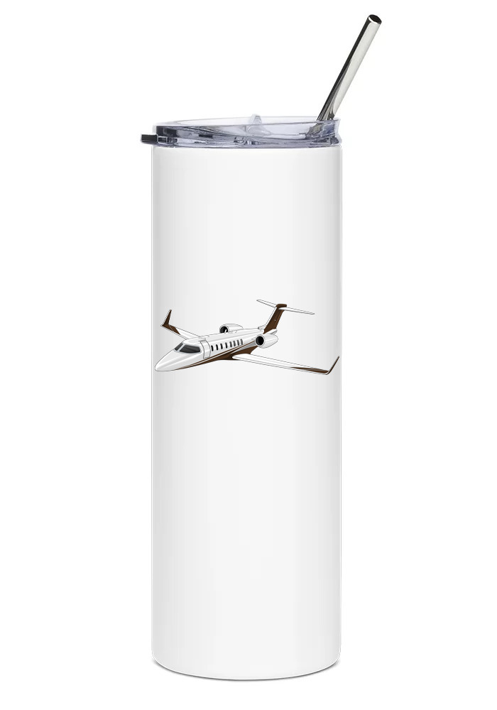Bombardier Learjet 45 Stainless Steel Water Tumbler with straw - 20oz.
