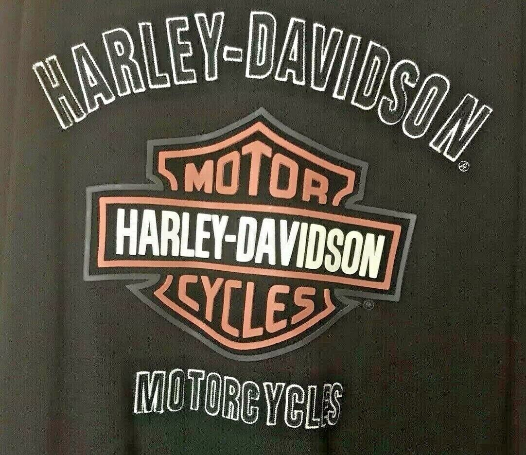 Harley Davidson Cycles Mens 2X Black Long Sleeve Shirt Embroidered Cotton USA