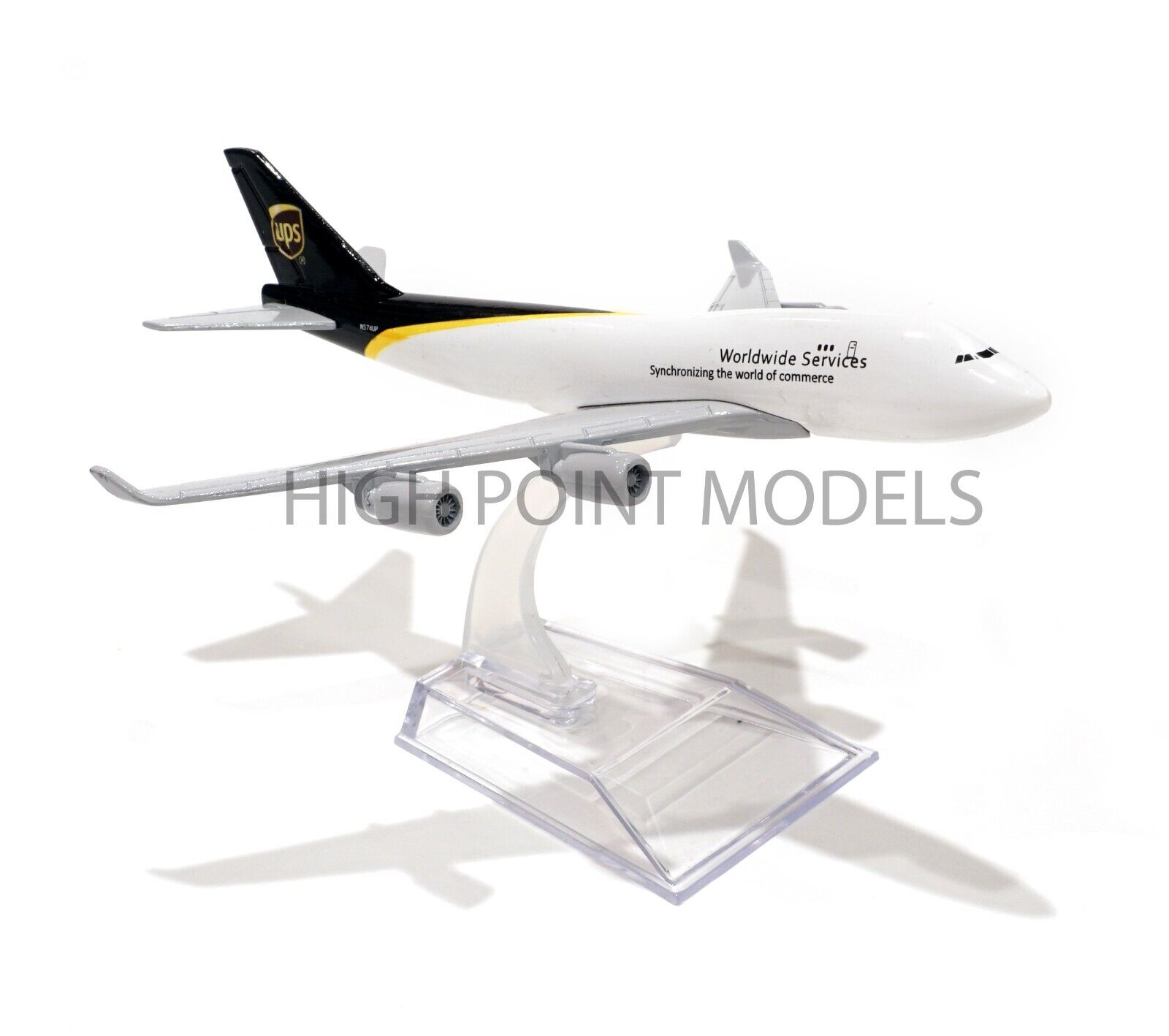 UPS Airplane Boeing B747 Die-Cast Model with Stand HPM16-102