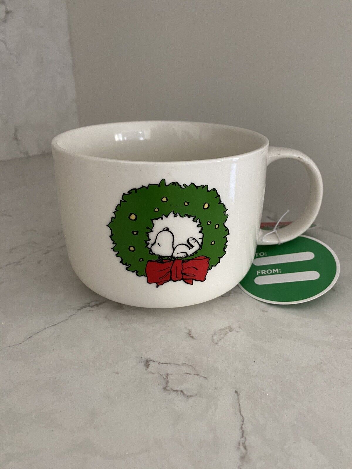Peanuts Merry Christmas Charlie Brown Huge Oversized 22oz Coffee Mug Soup Cup