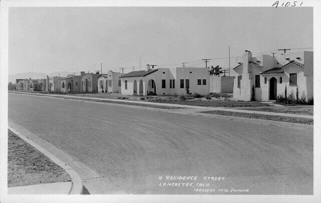 A Residence Street Lancaster, California 1950s OLD PHOTO