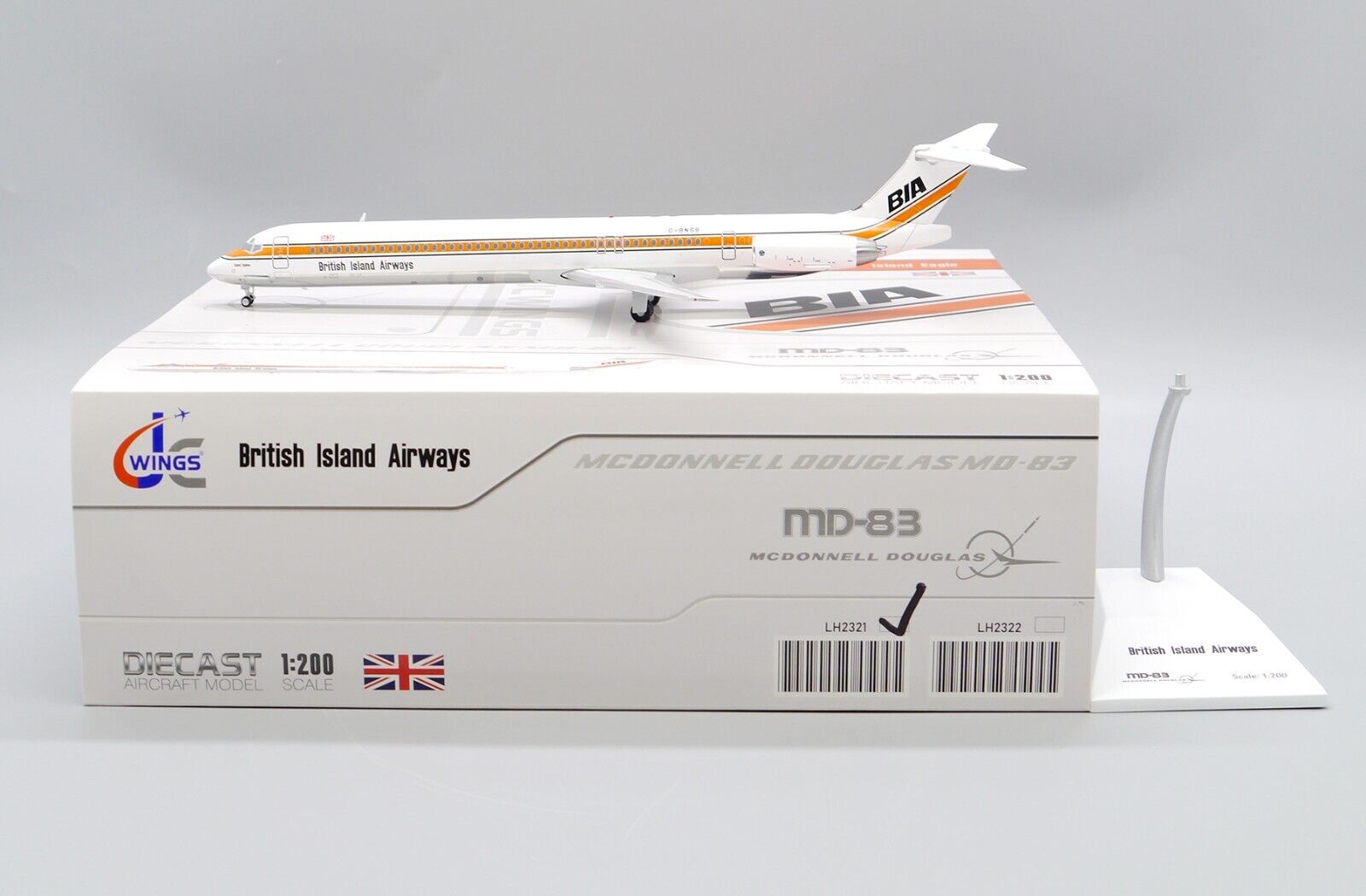 British Island Airways MD-83 Reg: G-BNSB JC Wing Scale 1:200 Diecast LH2321